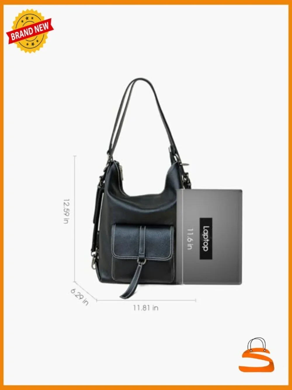 Genuine Leather Backpack Purse Large Capacity Anti-Theft Travel Convertible